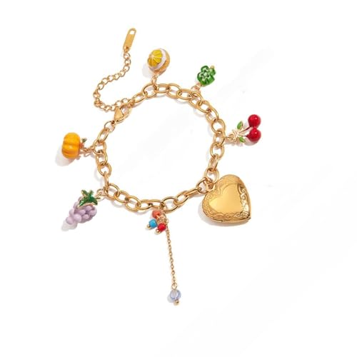 Mirweon Trendiger stapelbarer Obst-Anhänger, verstellbarer Edelstahl-Schmuck als Geschenk, vielseitiges Mode-Accessoire, Damen, modern, stapelbar für Outfit-Styling, Einheitsgröße, Wie beschrieben von Mirweon