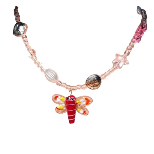 Mirweon Verstellbare Libellen-/Schmetterlings-Charm-Halskette, vielseitige, dünne Kette, Schmuck für Frauen und Mädchen, modisches Accessoire, verstellbare Libellen/Schmetterlingskette, Einheitsgröße von Mirweon