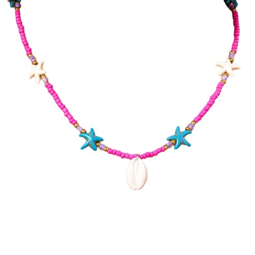 Mirweon Verstellbare Muschel-Halskette für Freizeitkleidung und besondere Anlässe mit natürlichen Designs, stabile Perlenmaterialien, modische Perlen, Einheitsgröße, Wie beschrieben, Wie beschrieben von Mirweon