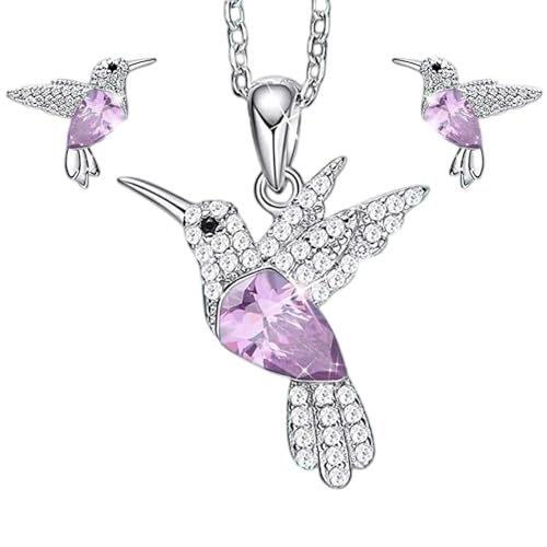 Modernes Schmuck-Set in Vogelform, Halskette und Ohrringe, Kristall-Akzent-Legierung, ideal für den täglichen Gebrauch, eleganter Kristallvogel-Schmuck, Einheitsgröße, Wie beschrieben, Wie beschrieben von Mirweon