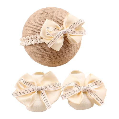 Modisches Baby-Spitzen-Stirnband, A&Grips, Socken-Set, bequeme Baby-Spitzenkopfbedeckung für den Alltag und besondere Anlässe von Mirweon