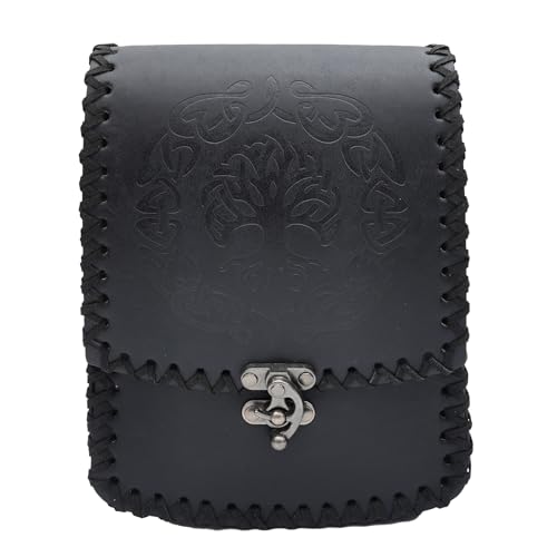 Multifunktionale Münzgeldbörse PU-Leder Gürteltaschen Mittelalter Hüfttasche Renaissance-Gürteltasche Kleine Geldbörse für Cosplay, B von Mirweon