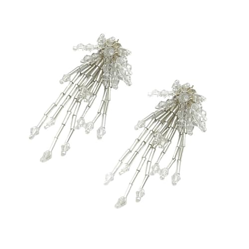 Schimmernde Quasten-Kristall-Ohrringe, allergieresistent, Metall, leicht, baumelnd, Abend-Outfit, Schmuck, Geschenk, leichte baumelnde Ohrringe für Damen von Mirweon