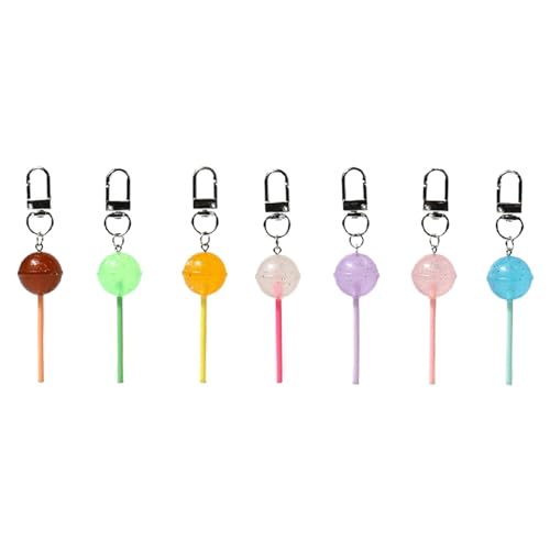 Schlüsselanhänger-Set für Damen, Motiv: Macaron-Süßigkeiten-Anhänger, Lutscher, Schmuck, Schlüsseldekoration, Schlüsseldekoration, Schlüssel-Dekorationen für Schlüssel und Tasche, 7 Stück von Mirweon