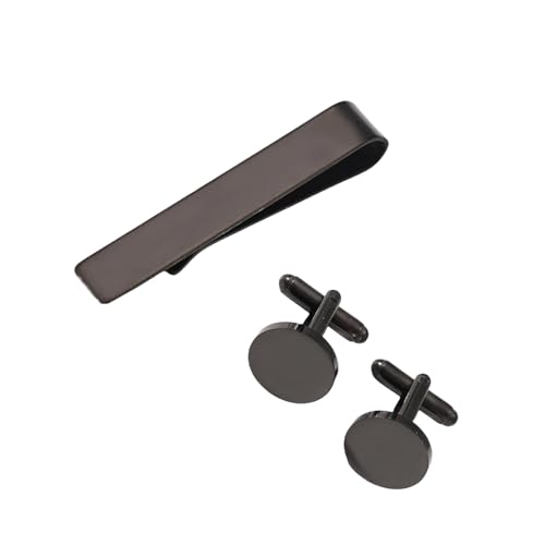 Stabile Edelstahl-Manschettenknöpfe und Krawattenklammer, Design für Geschäftstreffen und formelle Anlässe und den täglichen Gebrauch von Mirweon