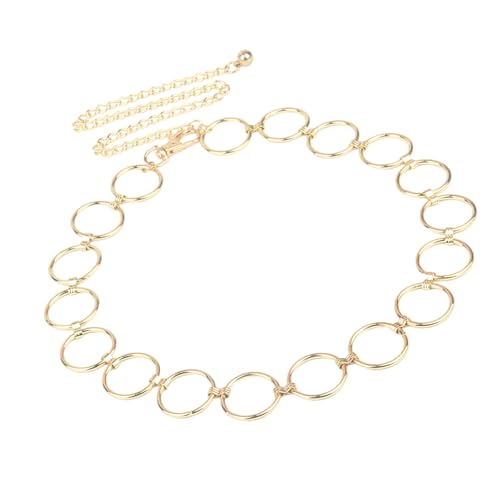 Stilvoller Bauchkettengürtel für Kleider, verstellbare Länge, Taillenband, Zubehör, hohle Kreise, Zubehör für Damen, Urlaubskette Stilvoller Bauchkettengürtel für Kleider, verstellbare Länge, Taillenband, Zubehör, hohle Kreise, Zubehör für Damen, Urlaubskette von Mirweon