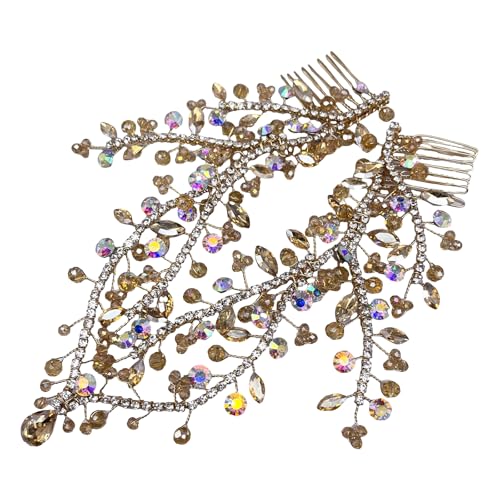 Strass Kristall Haarkamm Schmuck Braut Modern Kopfschmuck Blingbling Stirn Schmuck Braut Hochzeit Party von Mirweon