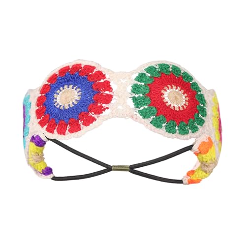 Süßes buntes Häkel-Stirnband für Mädchen, Camping, Sonnenfest, Camping-Headwrap mit dehnbarem Haarseil, für Teenager, schönes Kopftuch Süßes buntes Häkel-Stirnband für Mädchen, Camping, Sonnenfest, Camping-Headwrap mit dehnbarem Haarseil, für Teenager, schönes Kopftuch von Mirweon