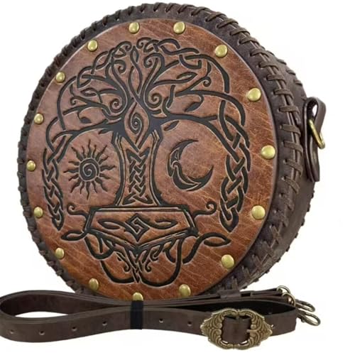 Vintage Mittelalter Hüfttaschen Seitentasche mit Gürtel für Frauen Halloween Mittelalter Ledergürtel mit Hüfttasche Pack, D, Einheitsgröße, Mass Beauty von Mirweon