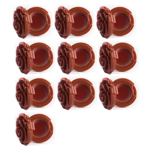Wiederverwendbarer nachfüllbarer Kosmetikbehälter mit Rosen-Design, kompakte Größe für Lippenstift, Lidschatten, einfache Tragbarkeit, 10 Stück, Kürbisfarbe von Mirweon