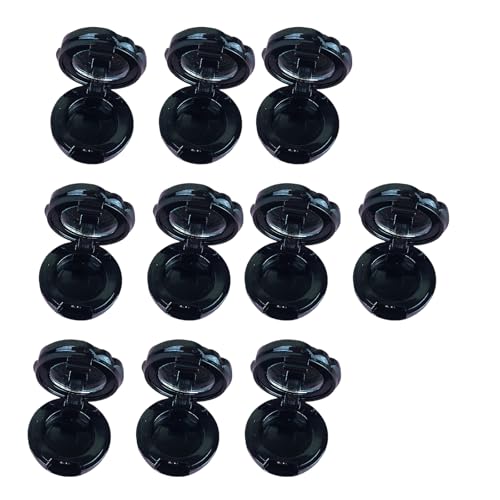 Wiederverwendbarer nachfüllbarer Kosmetikbehälter mit Rosen-Design, kompakte Größe für Lippenstift, Lidschatten, einfache Tragbarkeit, 10 Stück, Schwarz von Mirweon