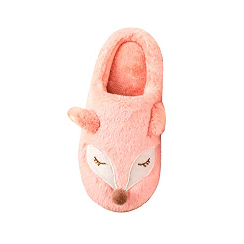 MisFox Herren & Damen Winter Baumwolle Warme Hausschuhe Indoor Bequem Plüsch Pantoffeln Home Kuschelig Cartoon Fuchs rutschfest Slippers von MisFox