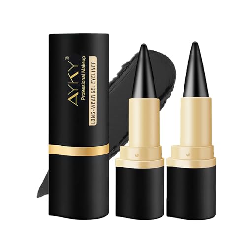 MisFun 2 Stück Matte Schnell Trocknender Eyeliner Wasserfest, Waterproof Gel Kajalstift Schwarz, Schnell Trocknendes, Wasserfeste Stifte Long Lasting, Gel Eyeliner, Anhaltend Eyeliner Stift (Schwarz) von MisFun