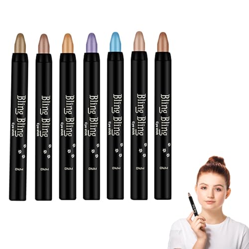 MisFun 7 Colors Lidschatten Stift, Eyeshadow Pencil Eyeshadow Stick, Wasserfester Glitzer Lidschattenstift Make Up Stift, Lidschatten Stift Crayon Lidschattenstift Shimmer Cream von MisFun
