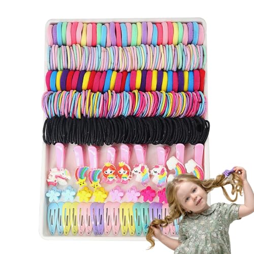 Misaakoeq Haargummibänder-Set, süßes Haar-Accessoires-Set | Pferdeschwanzhalter Mehrfarbige Haarbänder,Elastische Pferdeschwanzhalter-Haarbänder, buntes Haar-Accessoires-Set für kleine Mädchen, von Misaakoeq