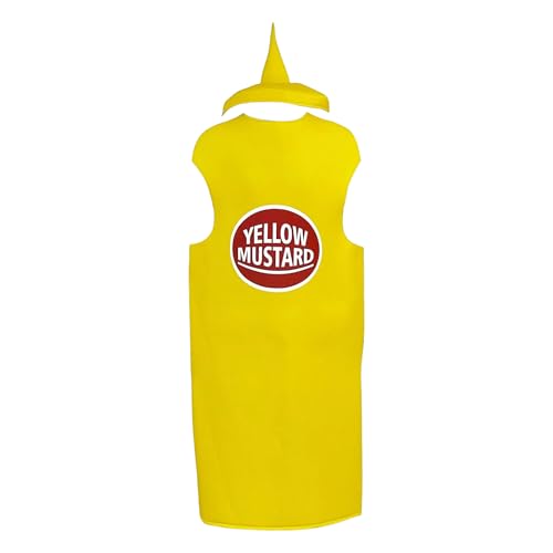 Misaakoeq Ketchup Cosplay Kostüm,Senf-Ketchup Cosplay Halloween Kostüm | Halloween Verkleidung Damen & Herren Als Lustiges Essen Kostümzubehör Unisex Karnevalskostüme von Misaakoeq