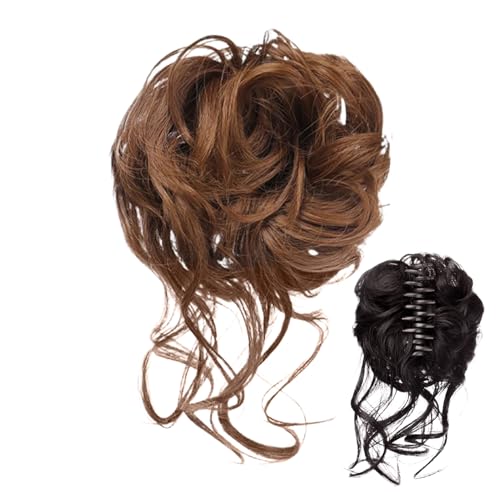 Misaakoeq Lockiges Dutt Haarstück | Hochsteckfrisur Clip Für Damen Klammer,Hochsteckfrisur Extensions mit Volumen Stil Klammer Pferdeschwanz Halter für Damen von Misaakoeq