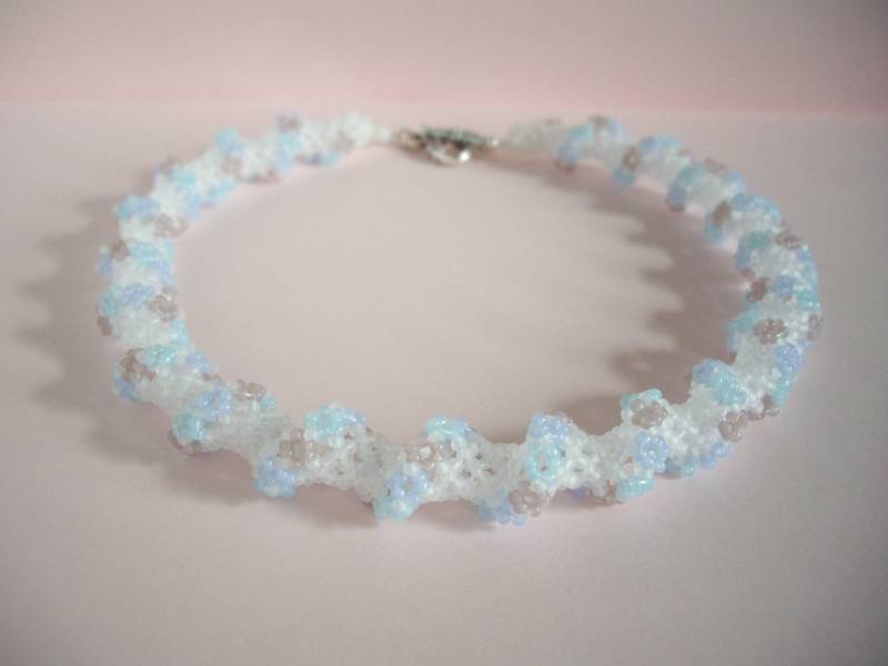 Gänseblümchen Spirale Halsband Halskette, Rocailles Perle Frosted Crystal Perlen Netted Rohr Halskette Gänseblümchen Spirale Halsband Halskette, Rocailles Perle Frosted Crystal Perlen Netted Rohr Halskette von MisakoBeads