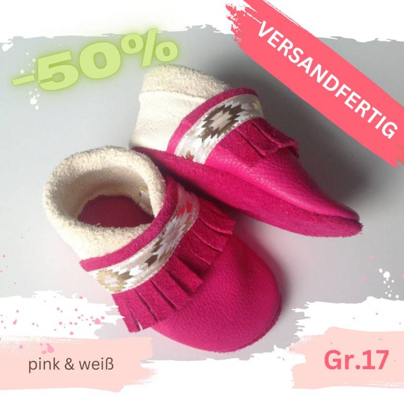Baby Geschenk Pinke Newborn Krabbelschuhe Mit Fransen Gr.17 Wahlweise Auch Als Geschenkset Musselintuch, Ab 40, 90 Euro von MischaSugarKIDS