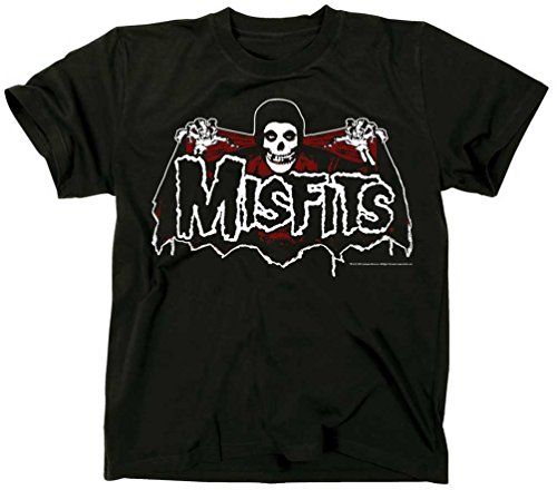 Misfits - Die - Herren Batfiend RED T-Shirt, Large, Black von Misfits