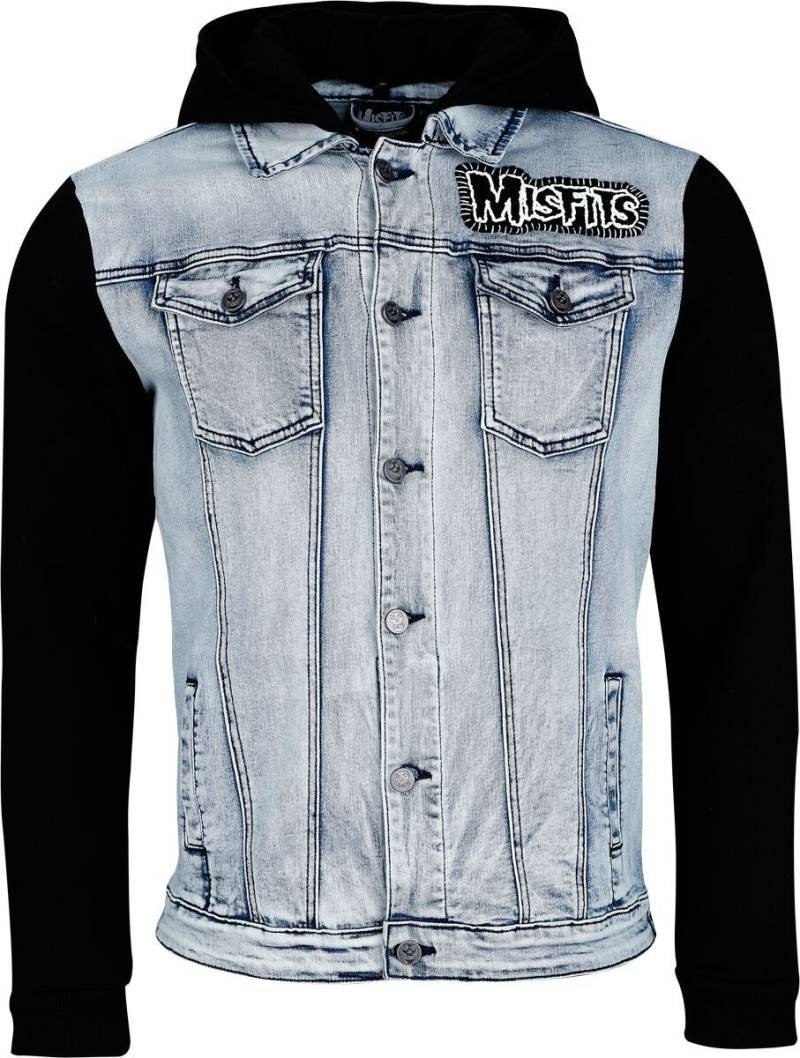 Misfits Jeansjacke - EMP Signature Collection - L bis 3XL - für Männer - Größe XL - hellblau/schwarz  - EMP exklusives Merchandise! von Misfits