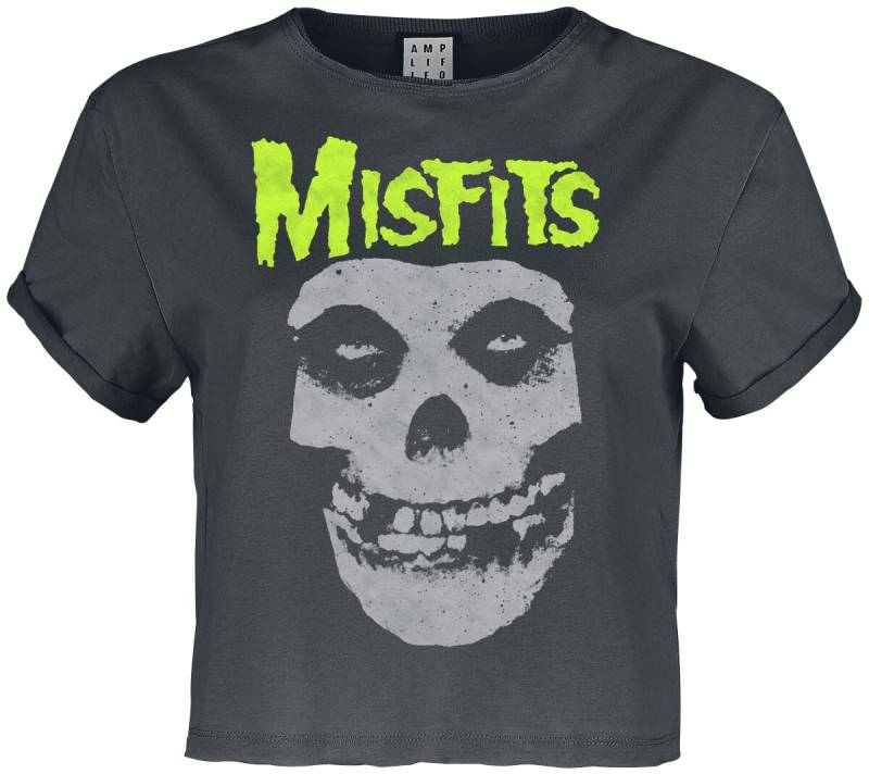 Misfits T-Shirt - Amplified Collection - Neon Skull - XS bis XL - für Damen - Größe XL - charcoal  - Lizenziertes Merchandise! von Misfits
