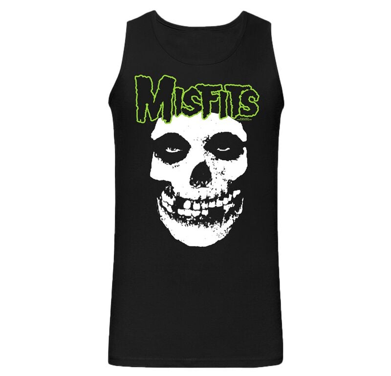 Misfits Tank-Top - Green Skull - S bis XL - für Männer - Größe M - schwarz  - Lizenziertes Merchandise! von Misfits