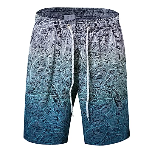 Misfuso Badehose Herren Badeshorts, Schnelltrocknend Schwimmhose Strand Shorts mit Mesh-Futter und Verstellbarem Tunnelzug, Geeignet für Jugendliche und Erwachsene Männer (Blau XXL) von Misfuso