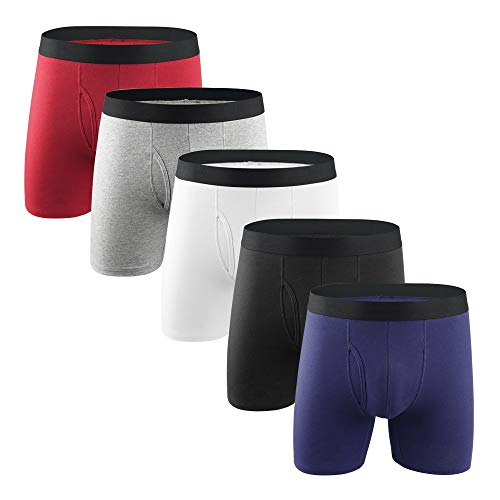 Misfuso Boxershorts Herren 5er Pack Male Unterwäsche S-2XL Baumwolle Unterhosen Männer Unterwäsche Men Rot/Weiss/Schwarz L von Misfuso