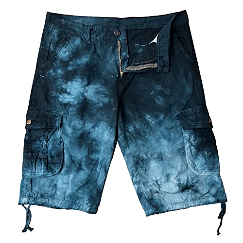 Misfuso Herren Cargo Shorts aus Baumwolle Kurze Hose für Männer Camouflage Cargo Shorts, Bermuda Male Frühling&Sommer-Hose Männer Weite Shorts, XXL Schwarz von Misfuso