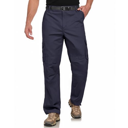 Herren Hose Jogger Chino Cargo Jeans Hosen Stretch Sporthose Herren Hose mit Taschen Slim Fit Freizeithose_Marineblau_XXL von Misfuso
