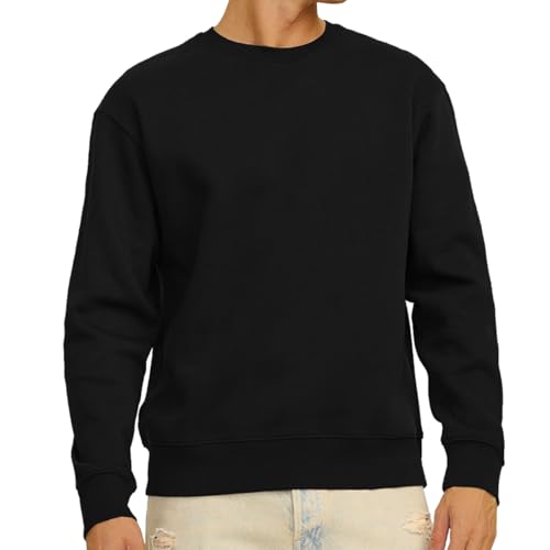 Misfuso Herren Sweatshirt Pullover Langarm Sweatshirts Loose Fit Crew Neck Basic Baumwoll Herren Raglan Sweat Sweatshirt schwarz L Misfuso Herren Sweatshirt Pullover Langarm Sweatshirts Loose Fit Crew Neck Basic Baumwoll Herren Raglan Sweat Sweatshirt schwarz L von Misfuso