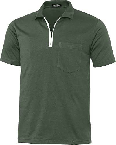 Misfuso Poloshirt Herren Kurzarm Regular Fit Poloshirt aus Baumwolle mit Reißverschluss im Sommer, Atmungsaktiv Polohemd und Reine Tshirt Grau M von Misfuso