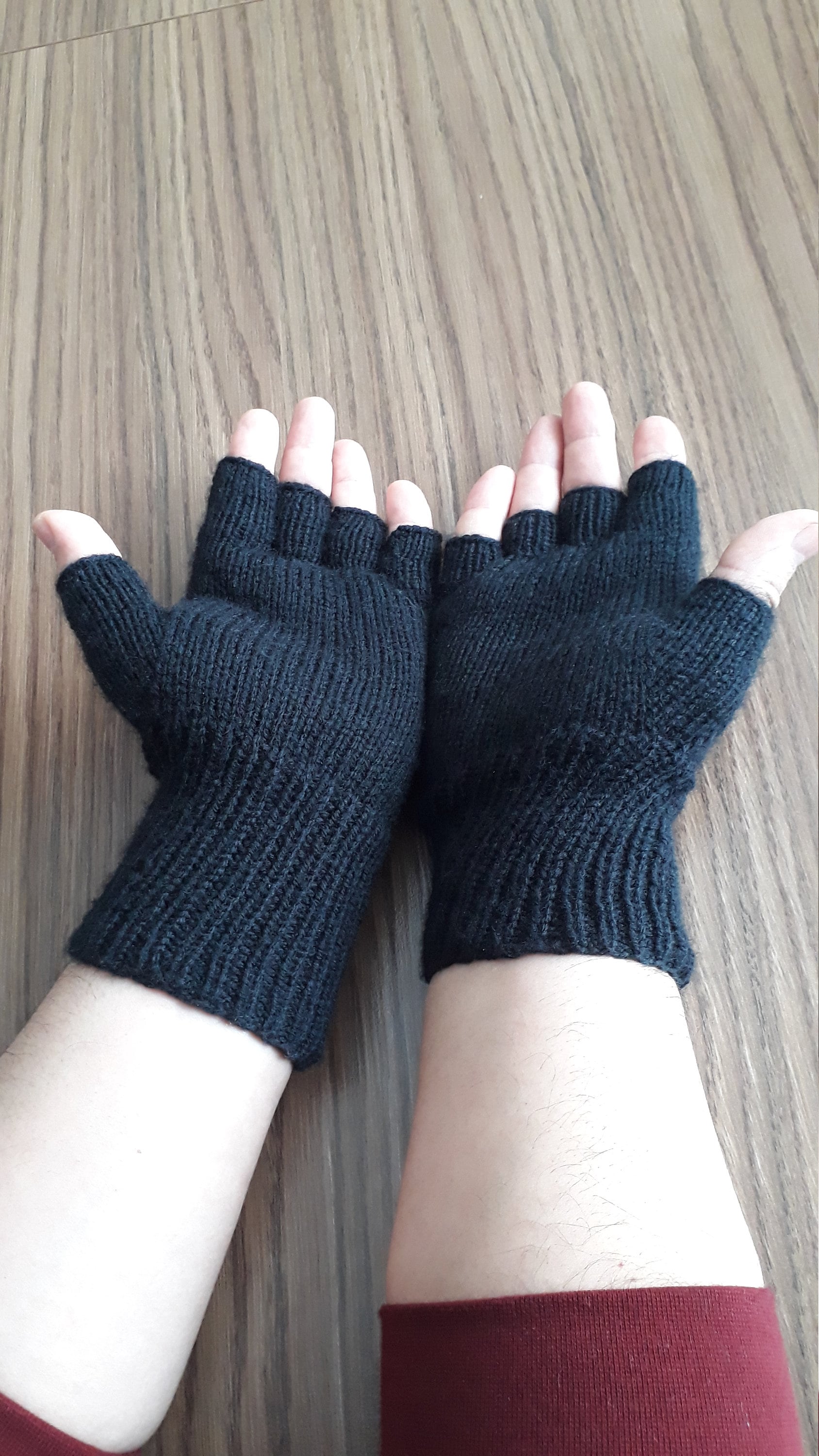 Schwarze Handschuhe, Für Kinder Und Erwachsene, Warme Wintertage von MishaKnitShop
