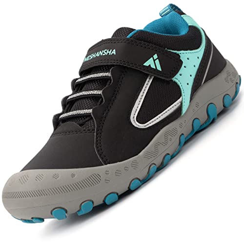 Kinder Schuhe für Draußen Jungen Freizeitschuhe Atmungsaktivität Schweiß Absorbierend Flach Tennisschuhe Mädchen Patchwork Hallenschuhe Joggingschuhe Frühjahr Herbst Sport Shoes, Schwarz Blau 37 von Mishansha