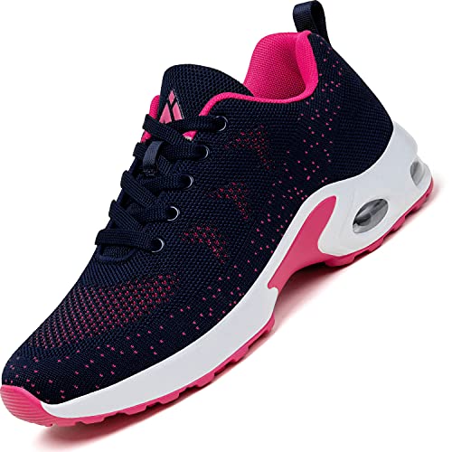 Mishansha Air Laufschuhe Damen Sportschuhe Dämpfung Walkingschuhe Frauen rutschfest Turnschuhe Leichte Straßenlaufschuhe Rose 276, Gr.41 EU von Mishansha