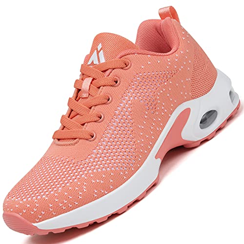 Mishansha Air Sportschuhe Damen Laufschuhe Dämpfung Straßenlaufschuhe Frauen Leichte Walkingschuhe rutschfest Sneaker Pink 282, Gr.35 EU von Mishansha