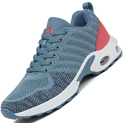 Mishansha Air Straßenlaufschuhe Damen Laufschuhe rutschfest Sportschuhe Frauen Dämpfung Turnschuhe Atmungsaktiv Walkingschuhe Leichte Sneaker Blau 275, Gr.35 EU von Mishansha