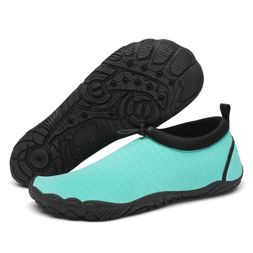 Mishansha Badeschuhe Damen Wasserschuhe Frauen Schwimmschuhe rutschfeste Aquaschuhe Schnelltrocknende Strandschuhe Leicht Neoprenschuhe Wassersportschuhe Blau,Gr.40 von Mishansha
