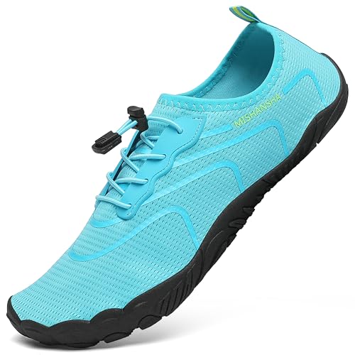 Mishansha Badeschuhe Herren Aquaschuhe Damen Surfschuhe Sommer Atmungsaktiv Wasserschuhe Unisex Strandschuhe Blau 36 von Mishansha