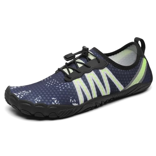 Mishansha Badeschuhe Herren Damen Wasserschuhe Atmungsaktive Schnell Trocknend Schwimmschuhe rutschfeste Leicht Barfußschuhe fur Männer Frauen, Fichten Blau, 40 EU von Mishansha