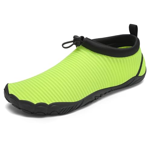 Mishansha Badeschuhe Herren Damen Wasserschuhe Atmungsaktive Schnell Trocknend Schwimmschuhe rutschfeste Leicht Barfußschuhe fur Männer Frauen, Chartreuse Grün, 42 EU von Mishansha