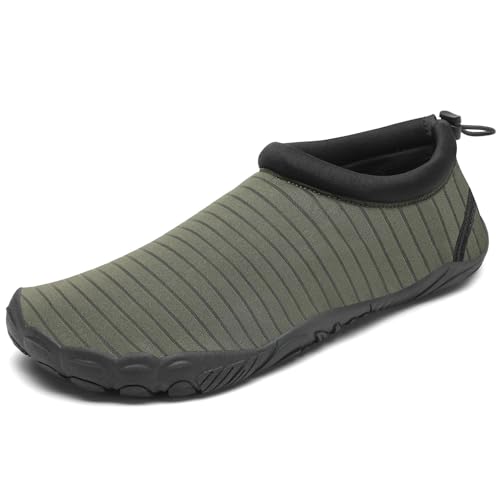 Mishansha Badeschuhe Herren Damen Wasserschuhe Atmungsaktive Schnell Trocknend Schwimmschuhe rutschfeste Leicht Barfußschuhe fur Männer Frauen, Grün, 40 EU von Mishansha
