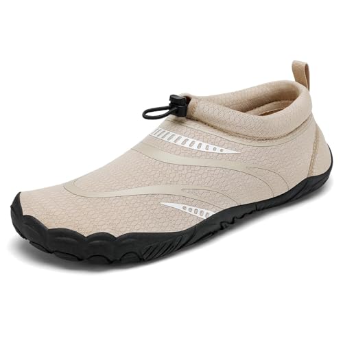 Mishansha Badeschuhe Herren Damen Wasserschuhe Atmungsaktive Schnell Trocknend Schwimmschuhe rutschfeste Leicht Barfußschuhe fur Männer Frauen, Khaki, 45 EU Mishansha Badeschuhe Herren Damen Wasserschuhe Atmungsaktive Schnell Trocknend Schwimmschuhe rutschfeste Leicht Barfußschuhe fur Männer Frauen, Khaki, 45 EU von Mishansha