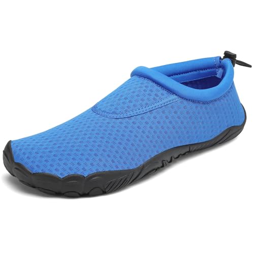 Mishansha Badeschuhe Herren Damen Wasserschuhe Atmungsaktive Schnell Trocknend Schwimmschuhe rutschfeste Leicht Barfußschuhe fur Männer Frauen, Lapis Blau, 39 EU von Mishansha