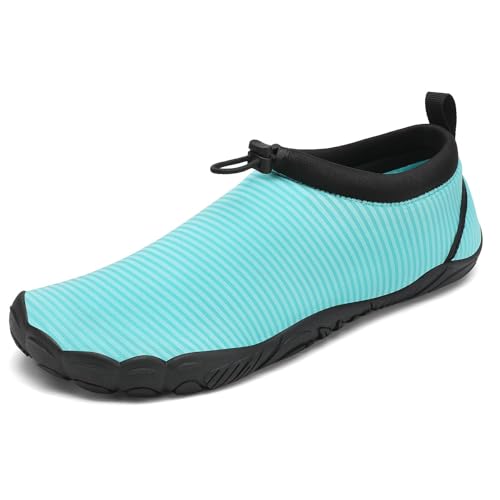 Mishansha Badeschuhe Herren Damen Wasserschuhe Atmungsaktive Schnell Trocknend Schwimmschuhe rutschfeste Leicht Barfußschuhe fur Männer Frauen, Saphir Blau, 42 EU von Mishansha