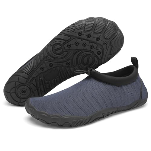 Mishansha Badeschuhe Herren Damen Wasserschuhe rutschfeste Schwimmschuhe Schnelltrocknende Aquaschuhe Strandschuhe Neoprenschuhe für Meer Steinstrand Dunkelblau,Gr.37 von Mishansha