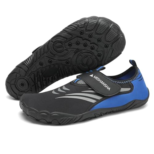 Mishansha Badeschuhe Herren Damen Wasserschuhe rutschfeste Schwimmschuhe Schnelltrocknende Aquaschuhe Strandschuhe Neoprenschuhe für Meer Steinstrand Oxford Blau,Gr.42 von Mishansha