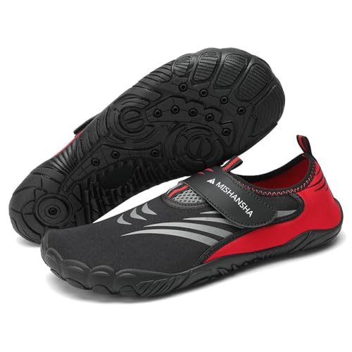 Mishansha Badeschuhe Herren Damen Wasserschuhe rutschfeste Schwimmschuhe Schnelltrocknende Aquaschuhe Strandschuhe Neoprenschuhe für Meer Steinstrand Rot,Gr.40 von Mishansha