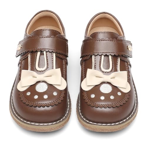 Mishansha Bequeme Flache Prinzessin Schuhe für Mädchen Mary-Jane-Schuhe mit Klettverschluss - Abendschuhe für Kinder Kleinkind von Mishansha